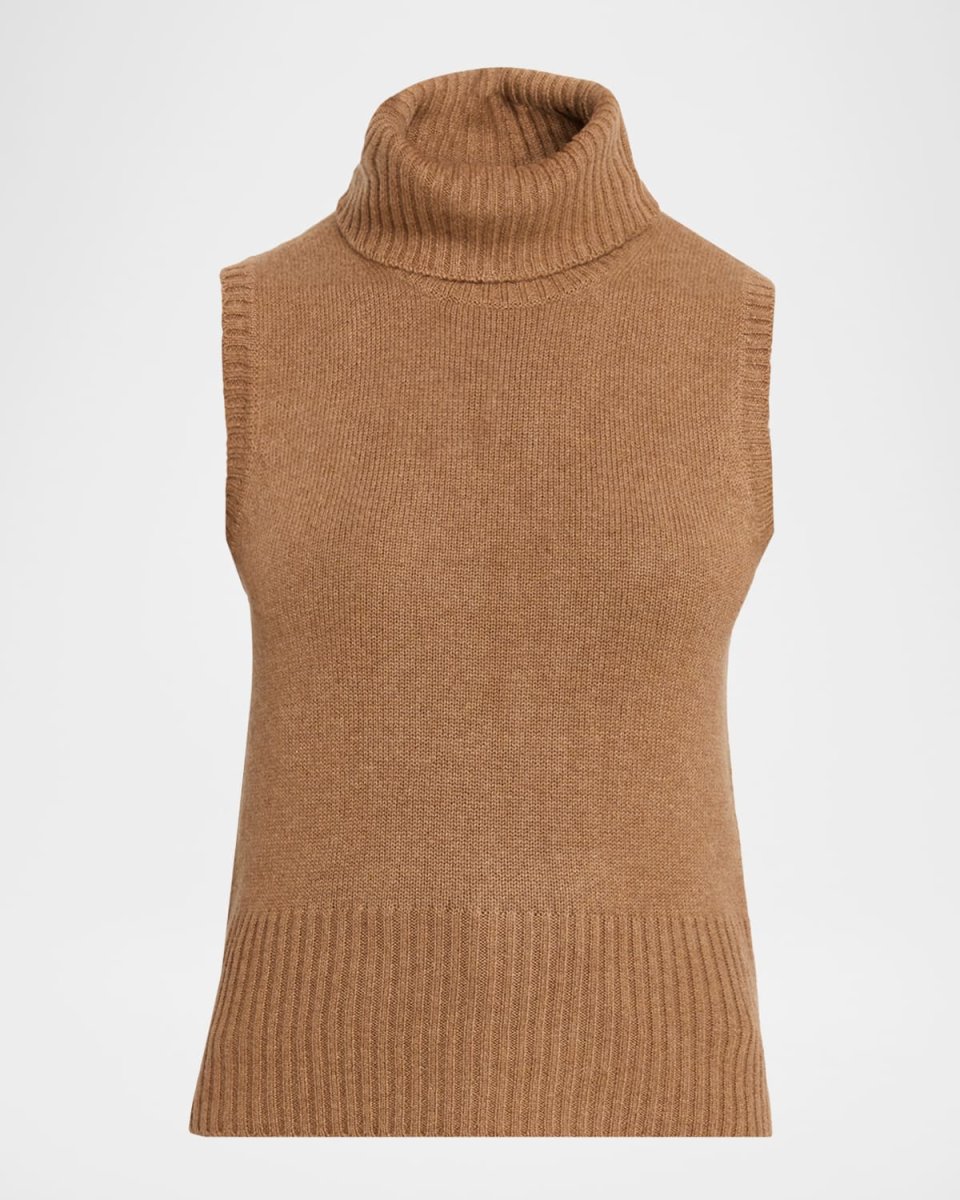 Mazzy Cashmere Sleeveless Turtleneck Sweater